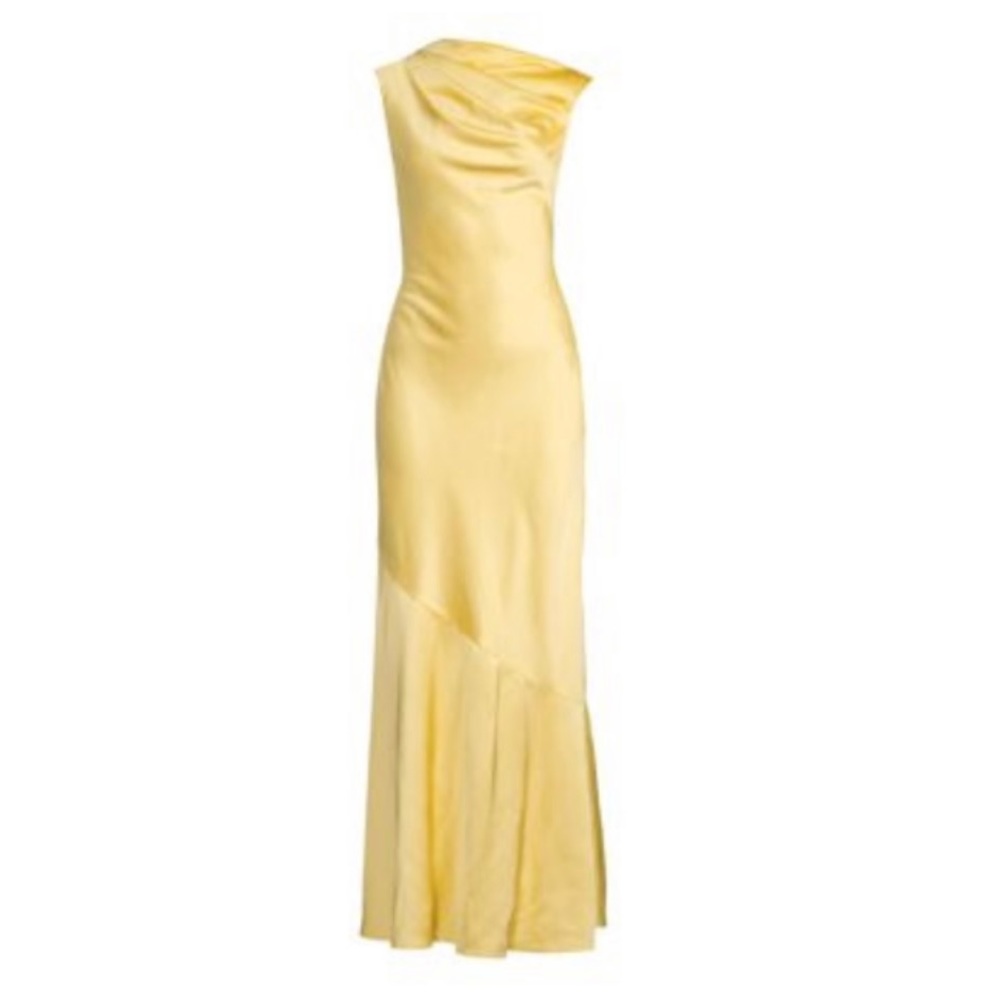 Significant Other Lana Maxi Satin Dress in Lemon